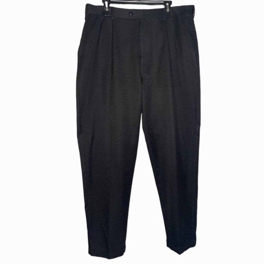 Roundtree & Yorke Straight Leg Dress Pants (Size:38x36, Color:Black) - Picture 1 of 5